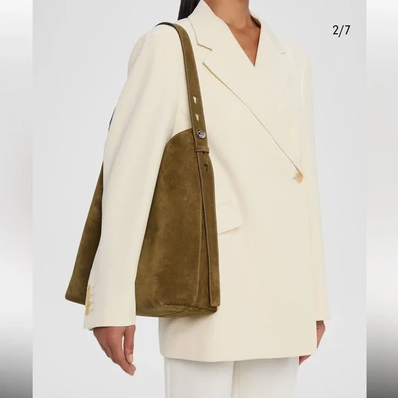 Tory Burch Olive Green Suede Romy Suede Hobo Bag - Picture 15 of 15